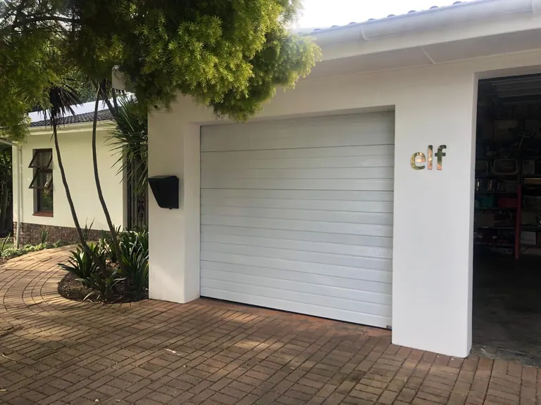 Single white sectional garage door
