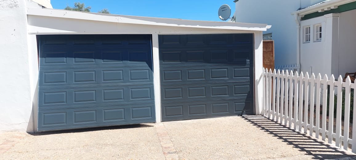 Double Garage Door - Blue Panelled